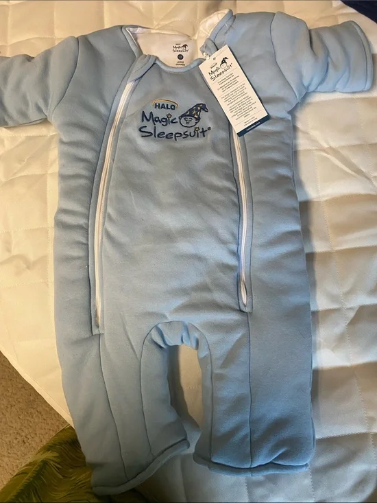 Halo Light Blue Infant Sleepsuit with Double Zippers