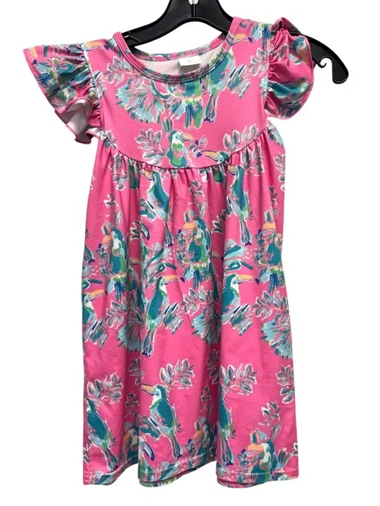 Girls Paradise Birds Flutter Dress Size XL