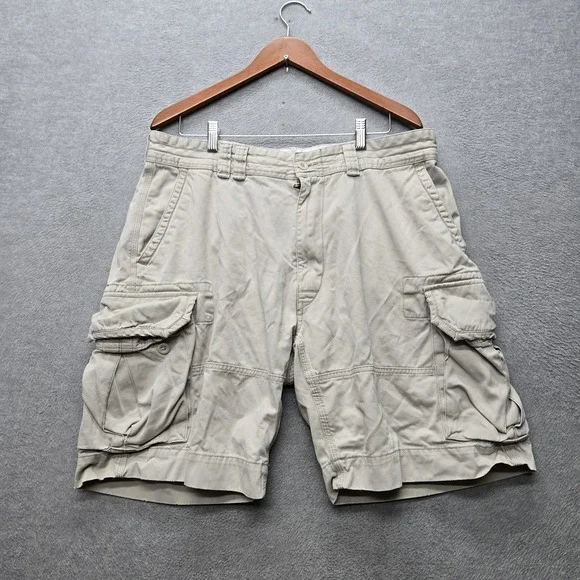 VINTAGE Polo Ralph Lauren Men Shorts 36 Beige Cargo Twill Utility