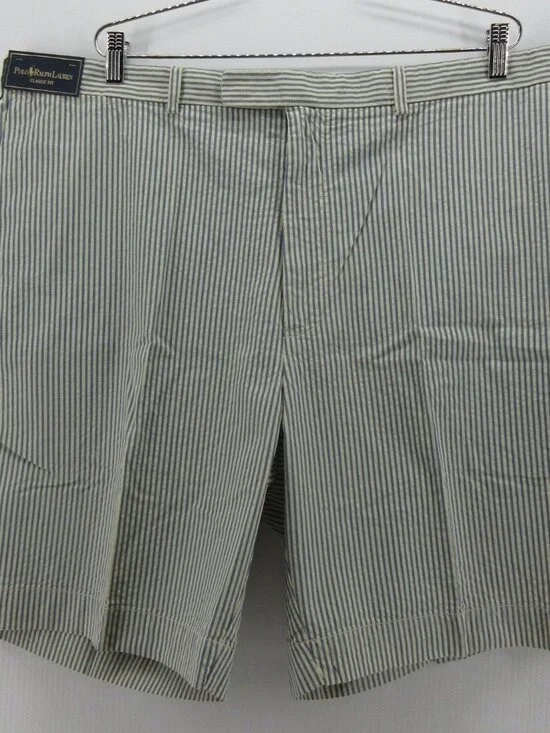 Polo Ralph Lauren Shorts 44B Big Seersucker Stripe Classic Y2K Preppy