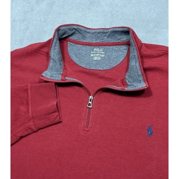 Polo Ralph Lauren 1/4 Zip Pullover Mens 3XB Big Red Performance Stretch Normcore