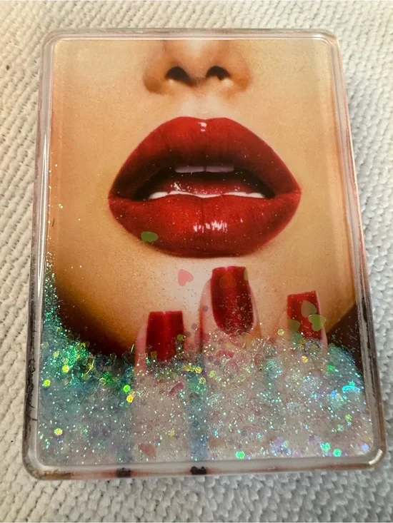 Red Lipstick Compact mirror - Women Makeup