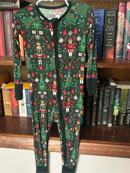 Little Sleepies Nutcracker Holiday Zippy - Dark Green & Red