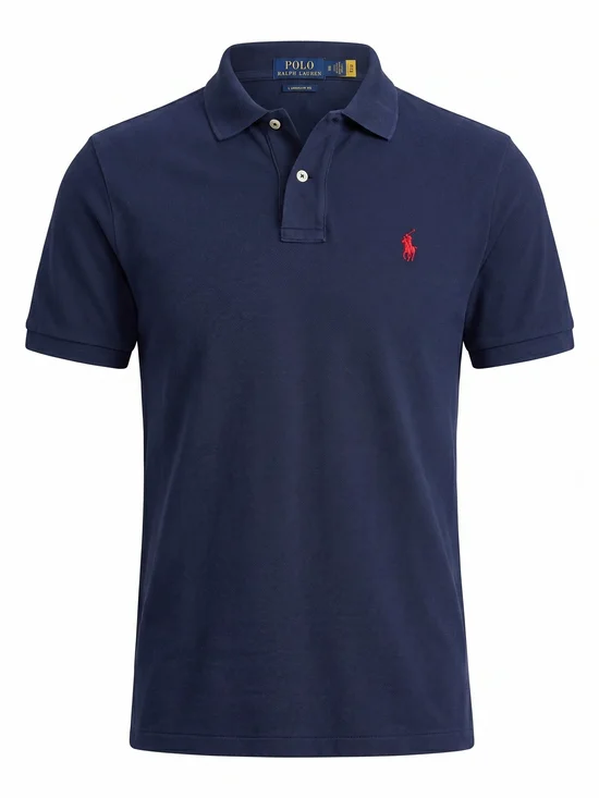 Polo by Ralph Lauren Men's Classic Navy Polo Shirt with Red Pony Size Large