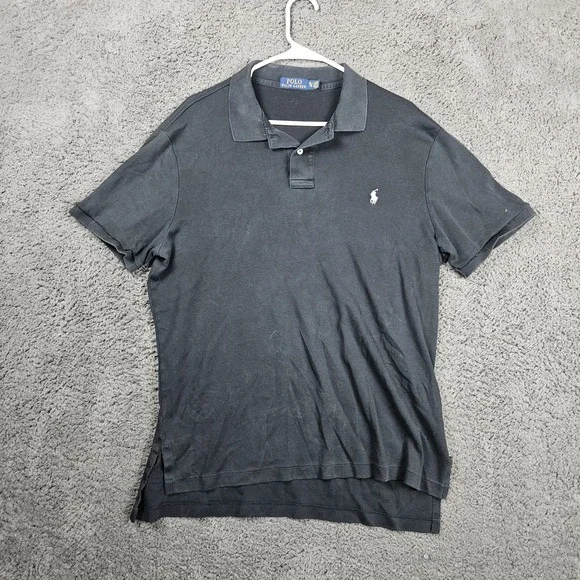 POLO RALPH‎ LAUREN Polo Shirt Mens XL Black Short Sleeve Collared Preppy Casual