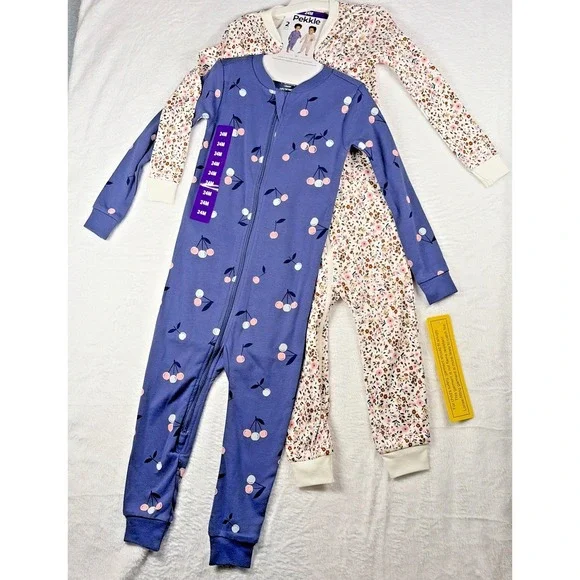 Pekkle 2-pack Sleepers - Cherries & Flowers - 24M - NWT