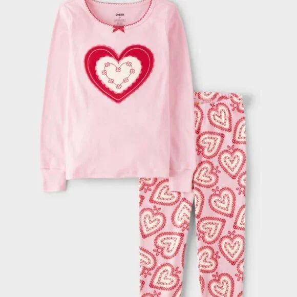 NWT Gymboree Girls Sweetheart Snug Fit 100% Cotton Pajamas - Gymmies - Pink