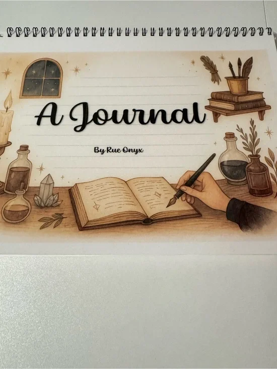 A Journal - Cream & Brown Illustrated Cover