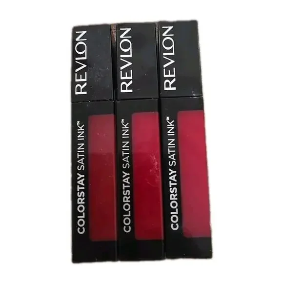 Lot of 3 NIB Revlon Colorstay Liquid Lipstick‎ Satin Ink (0.17Oz/5mL) 019 & 020
