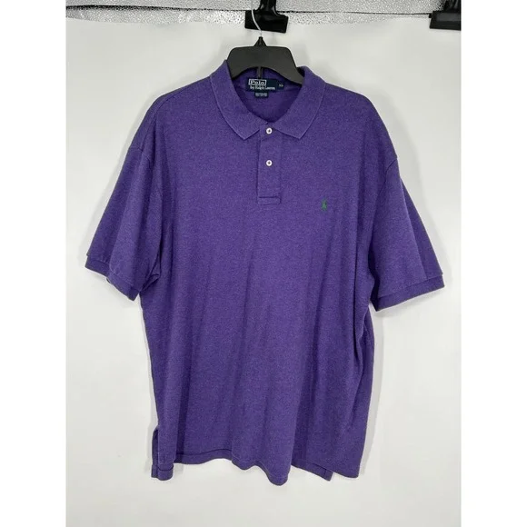 Polo Ralph Lauren Polo Shirts Mens XL Solid Purple Short Sleeve Pony Logo Cotton
