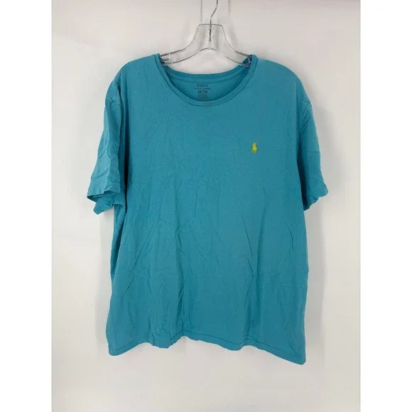 Polo Ralph Lauren Men's Teal Crew Neck T Shirt‎ XXLT Large Classic Pony Logo