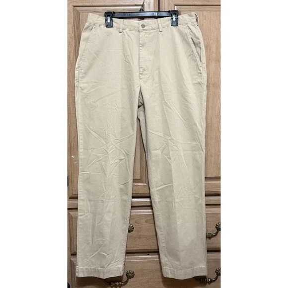 Polo Ralph Lauren Pants Mens Size 35x32 Khaki Chino Casual Cotton Preppy Trouser
