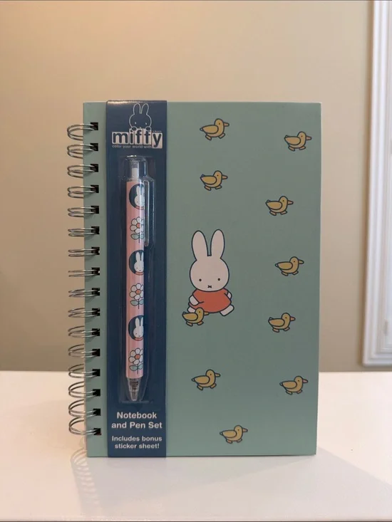 New Miffy with Yellow Ducks Teal Notebook and Pen Set