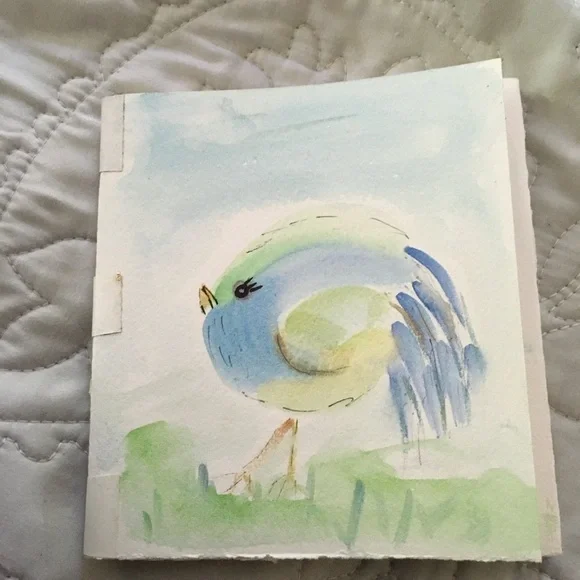 Handmade Watercolor Journal Sketchbook Bird Cover