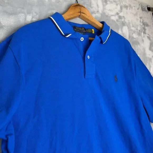 Polo Ralph Lauren Mens XL Classic Fit Blue Short Sleeve Polo Shirt‎