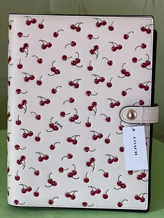 COACH NOTEBOOK with CHERRY PRINT :NWT  CHERRIES  CFA44