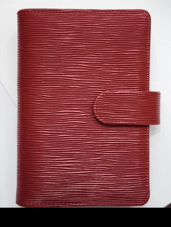 Red  Lizzard Leather Journal Dust Cover Pen Paper A6 Fab Carries Like A Bag