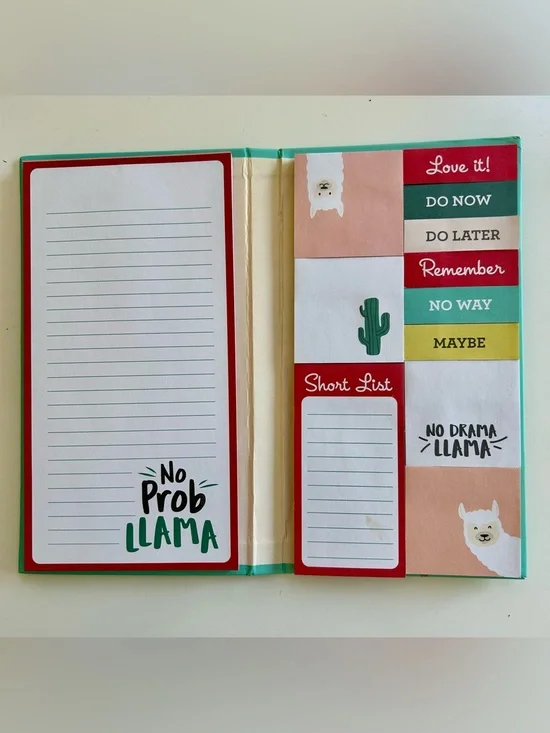 No Drama Llama Book: Office/Home Sticky Notes & Notepad; Organization Supplies