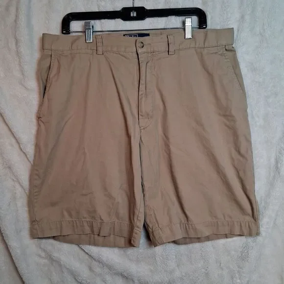 Polo Ralph Lauren Chino Shorts Mens 36 Beige Cream Inseam 9‎
