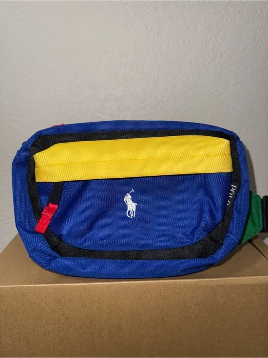 Polo by Ralph Lauren Blue, Yellow & Green Canvas Belt Bag