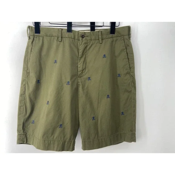 Polo Ralph Lauren Shorts Mens 34 Green Skull Stretch Classic Preppy Chino