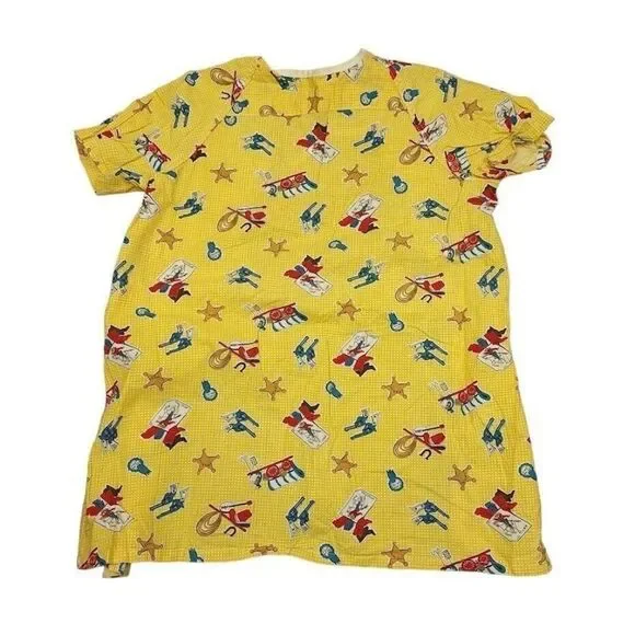 Childs Hospital Gown Vintage 50s 60s Western Cowboy Rodeo USA Youth Size Small