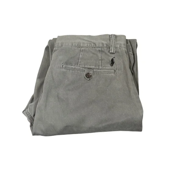 Polo Ralph Lauren Mens Grey Cotton Chino Pants Straight 32x32 Classic Trousers