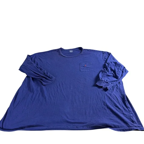 Polo Ralph Lauren Mens 6XB Purple Long Sleeve Pocket T-Shirt Red Pony Cotton