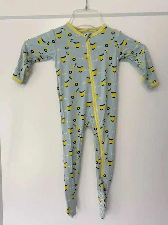 Kickee Pants Bamboo Moped Scooter Footie Pajama Zippy 6/9 months