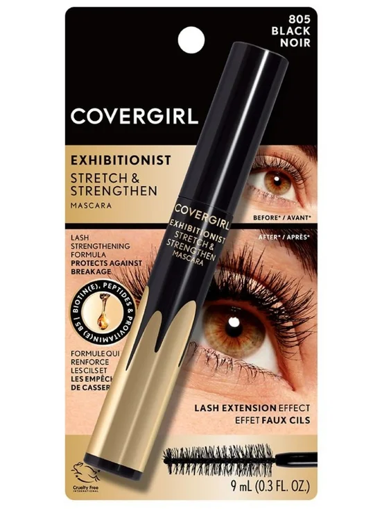 2 x Covergirl Exhibitionist Stretch & Strengthen Mascara, 805 Black