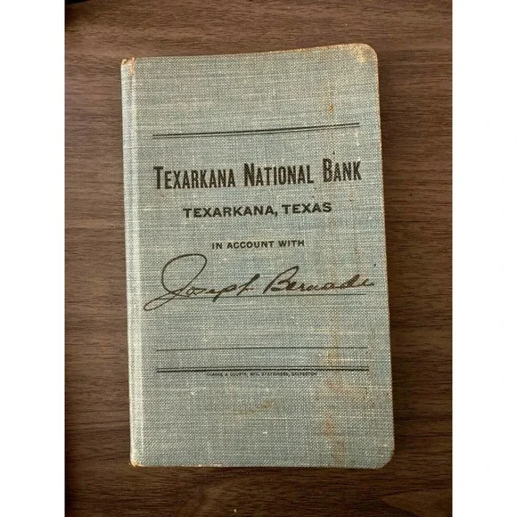 Vintage account pass book Texarkana Texas National Bank 1906 empty junk journal