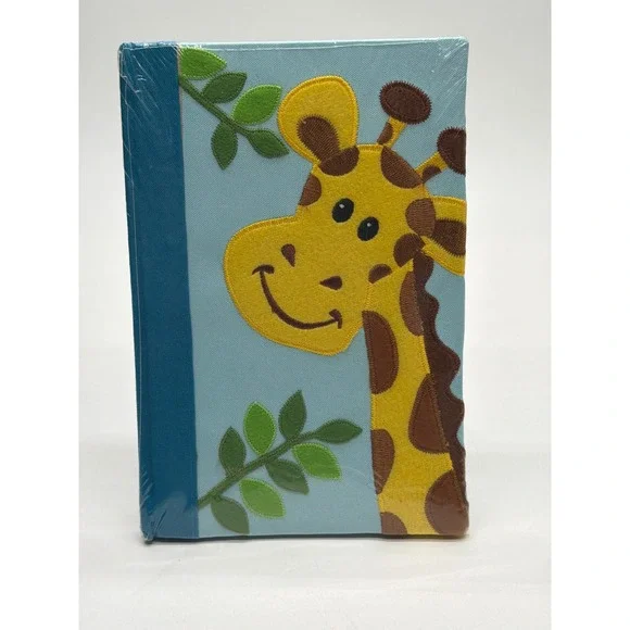 Newclassic Enterprise Giraffe Embroidered Hardcover Journal 80 Sheets Blue Kids