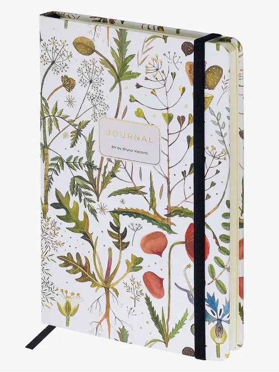 BV by Bruno Visconti Soft Touch Greens & Flowers Hardcover Journal 100 Lined Pgs