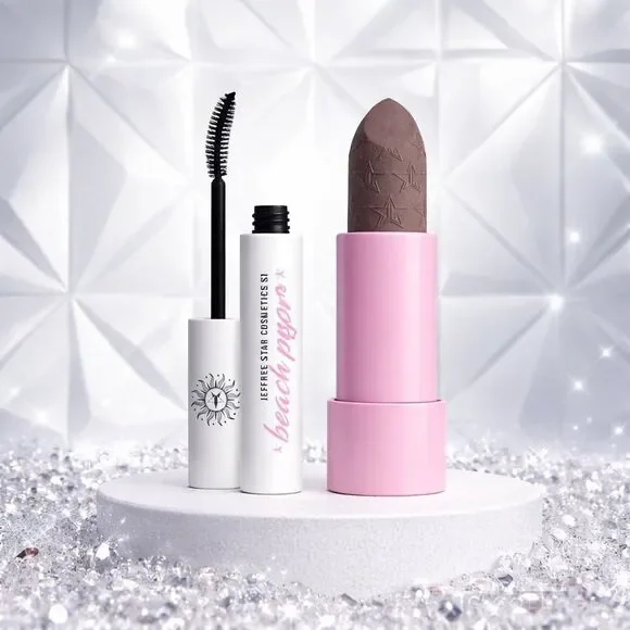 NIB Jeffree Star Beach Proof Black Mascara & Velvet Trap Lipstick- Grave Digger