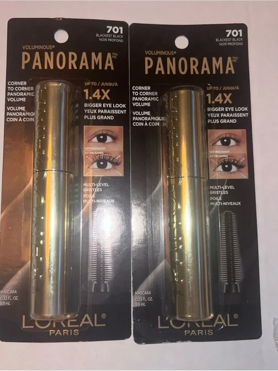 L’Oréal Paris Voluminous Panorama Mascara Lot of 2 blackest black 701