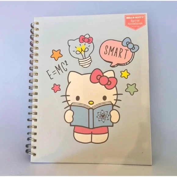 Hello Kitty Sanrio Smart Spiral Notebook Lined 80 Pages Science Theme Blue Pink