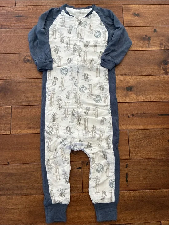 Nest Blue & White Printed Sleep Suit