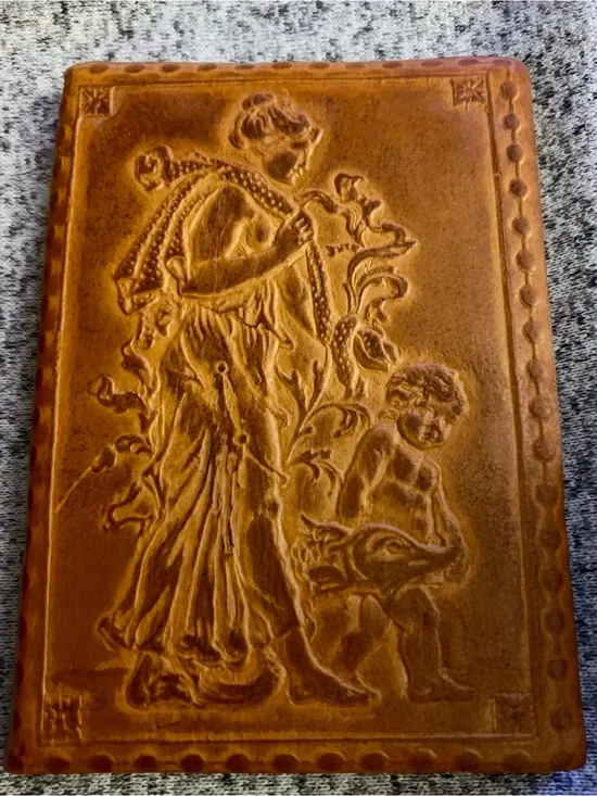Mother and Child Leather Journal Unused Made in Italy Demeter Ceres Hellenistic