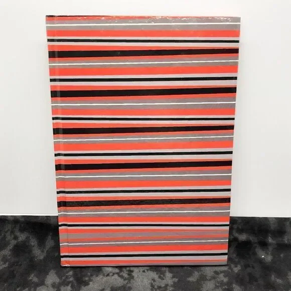 🔮 5/$25 Red, Black & Gray‎ Striped Journal