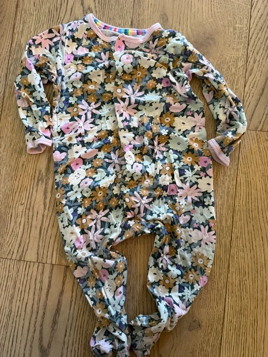 Magnetic Me 6-9 month Floral Long Sleeve Pajamas - Pastel Multi