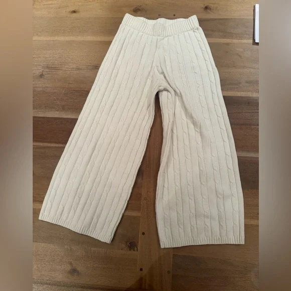Gap Cream Cable Knit Kids Pants