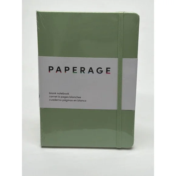 Paperage Blank Notebook Sage Green Hardcover Journal 160 Pages 5.6x8 100gsm