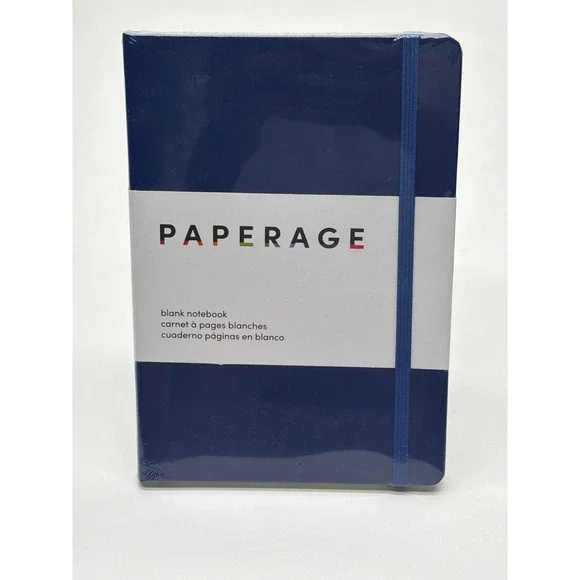 Paperage Blank Notebook Blue 100gsm Acid-Free Hardcover Journal 5.6x8 88020