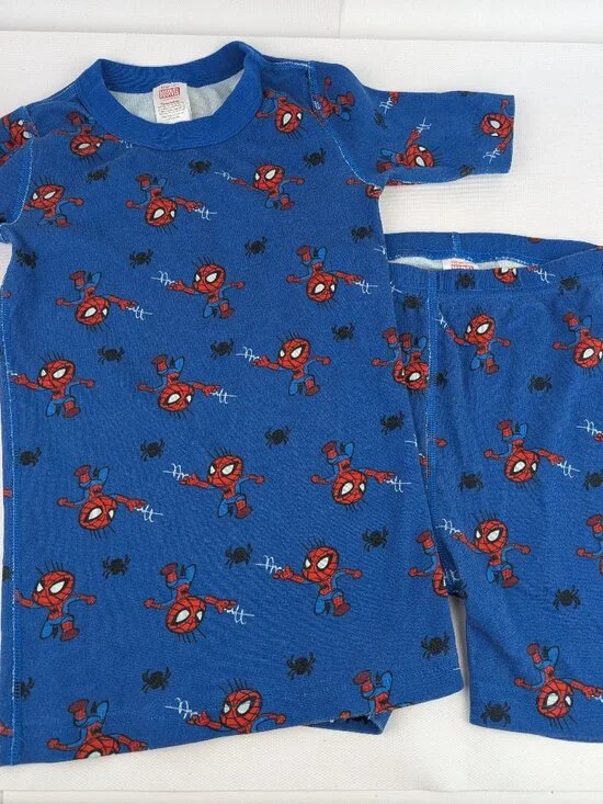Hanna Andersson Marvel Spider-Man Spidey Kids Short Sleeve John Pajamas Set Sz 8