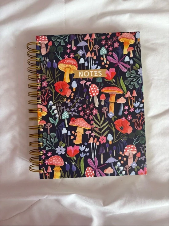 Cottage core whimsy mushroom notebook