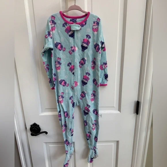 Carter's 5T Blue Snowflake Winter Penguin Footie Fleece Pajamas