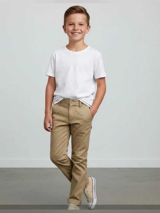NWOT GAP Kids Boys Tan Khaki Stretch Chino Pants Adjustable Waist Size M 10/12