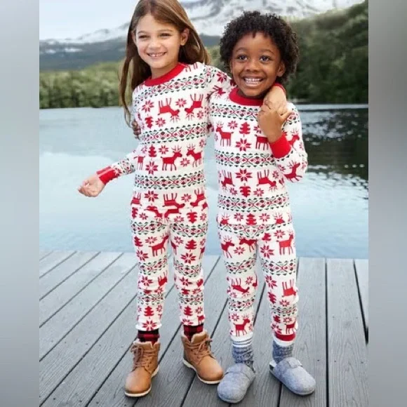 Hanna‎ Andersson Dear Deer Long John Pajama Set.