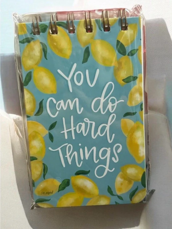 Inspirational Lemon Spiral Notebook - Blue & Yellow 1211