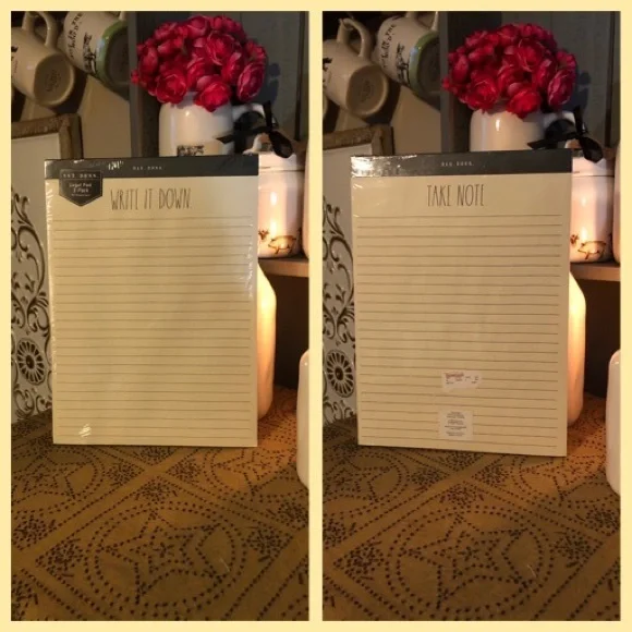 Rae Dunn WRITE IT DOWN/TAKE NOTE Legal Pad 2-Pack